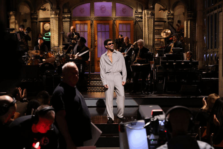 Bad Bunny during Saturday Night Live on Saturday, Oct. 4, 2025.