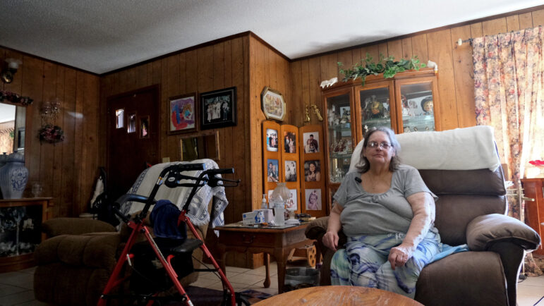 Dorothy Lively sits in the living room of her home in Holly Ridge, Louisiana, on Thursday, October 16, 2025.