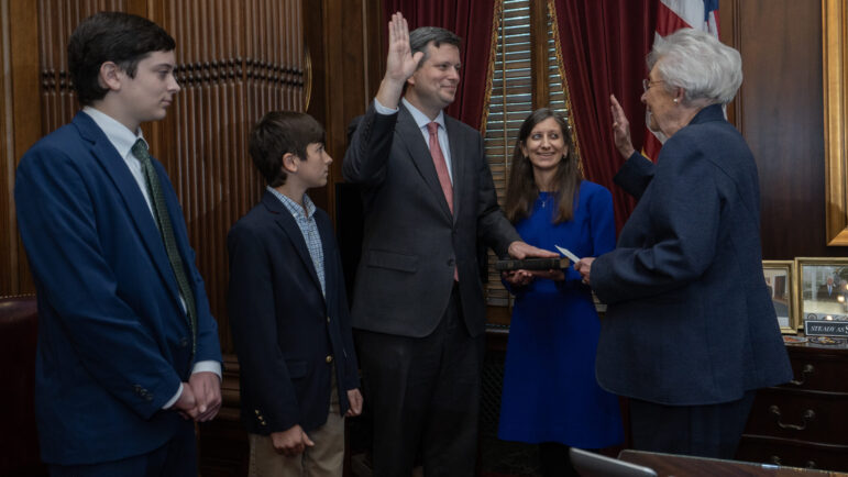 Gov. Kay Ivey officially swore in Will Parker as a justice of the Alabama Supreme Court on Monday, Nov. 10, 2025. He was joined by his wife, Karen, and their two school-aged sons.