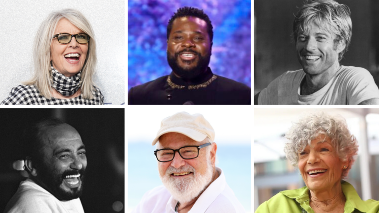 Clockwise from top left: Diane Keaton, Malcolm-Jamal Warner, Robert Redford, Susan Stamberg, Rob Reiner and Eddie Palmieri.