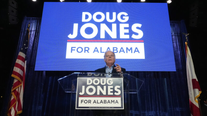 Gubernatorial candidate former Senator Doug Jones speaks during an event in Birmingham,