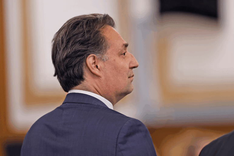 Brian Walshe stands in Norfolk Superior Court in Dedham, Mass. on Monday after being found guilty.