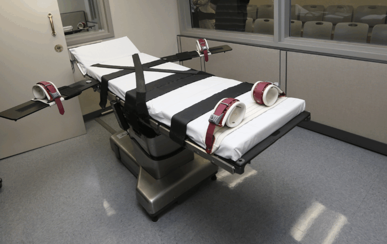 A gurney in the execution chamber at the Oklahoma State Penitentiary in McAlester, Okla., on Oct. 9, 2014. A report from the Death Penalty Information Center noted a spike in executions in Florida in 2025.