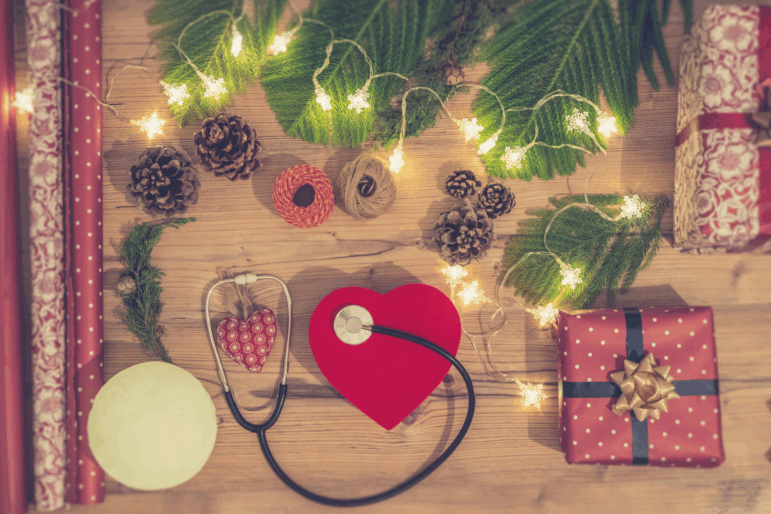 Too much merry-making with rich foods and alcohol can strain the heart. So can stress over the holidays.