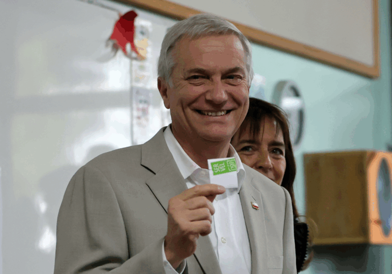 Chile’s José Antonio Kast of the Republican Party casting his ballot during the presidential runoff.
