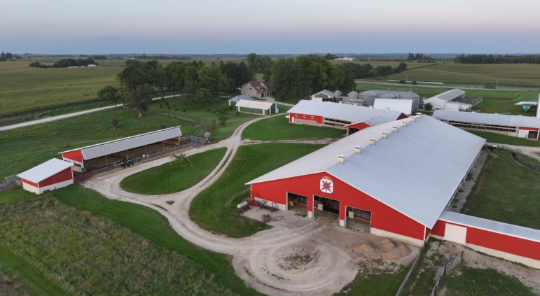 Prairie Star Farm in Allamakee County, Iowa is home to 180 dairy cows. Owners Meghan and John Palmer say growing health care costs add to the financial pressures facing many farm families, including theirs.