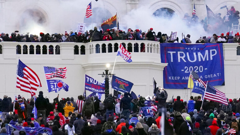 Rioters storm the West Front of the U.S. Capitol on January 6, 2021, in Washington.