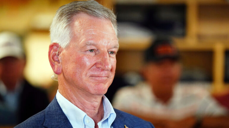 U.S. Senator Tommy Tuberville, speaks about plans to run for the governor of Alabama in 2026.