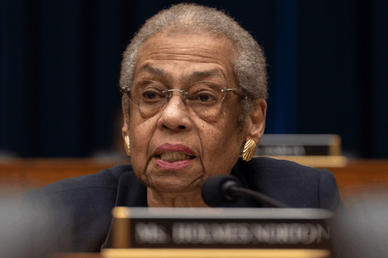 Del. Eleanor Holmes Norton, D-D.C., speaks during a hearing of the Aviation Subcommittee of the House Transportation and Infrastructure Committee on Capitol Hill, Dec. 16, 2025, in Washington.