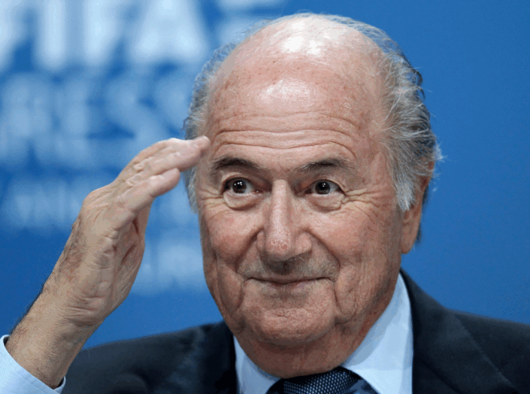In this June 1, 2011, file photo, Sepp Blatter gestures during a press conference in Zurich, Switzerland.