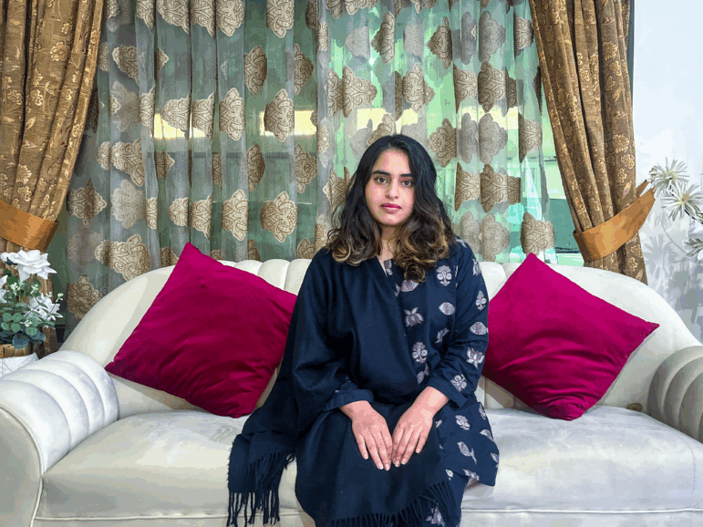 Bushra Mahnoor at home in Attock, Pakistan,