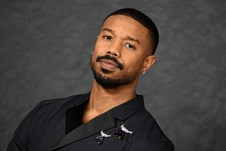 Michael B. Jordan is up for a best actor Golden Globe this weekend for his performance in Sinners. He's pictured above in London in February 2023.