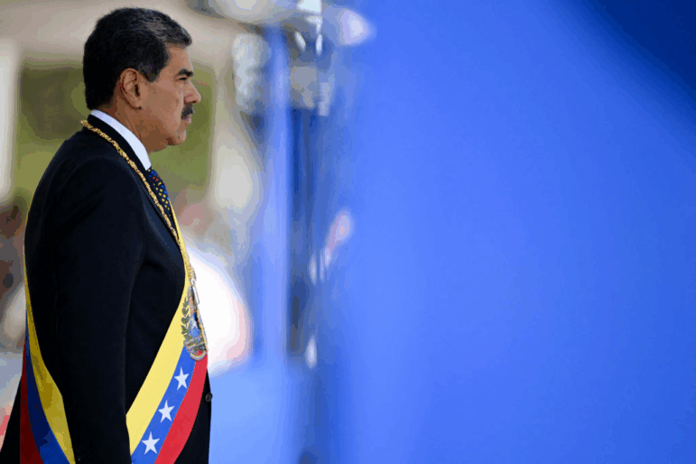 Venezuela's President Nicolas Maduro looks on during a ceremony at Fort Tiuna military base within the presidential inauguration in Caracas on January 10, 2025.