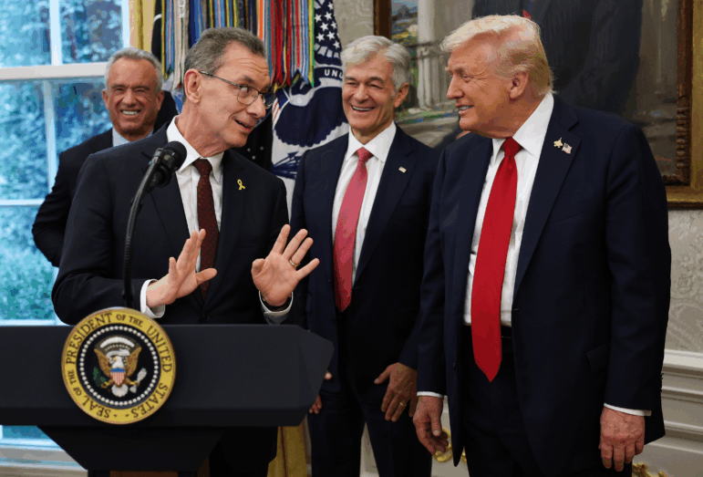 Pfizer CEO Albert Bourla joined President Donald Trump at the podium in the White House on Sept. 30, to announce a voluntary effort to reduce some drug prices. The Trump administration went on to reach similar deals with 15 other drug companies, but all 16 companies still rolled out price hikes this month.