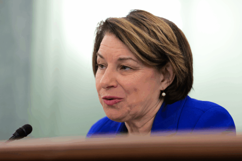 Democratic U.S. Sen. Amy Klobuchar of Minnesota speaks during a hearing on Capitol Hill on December 3, 2025 in Washington, DC.