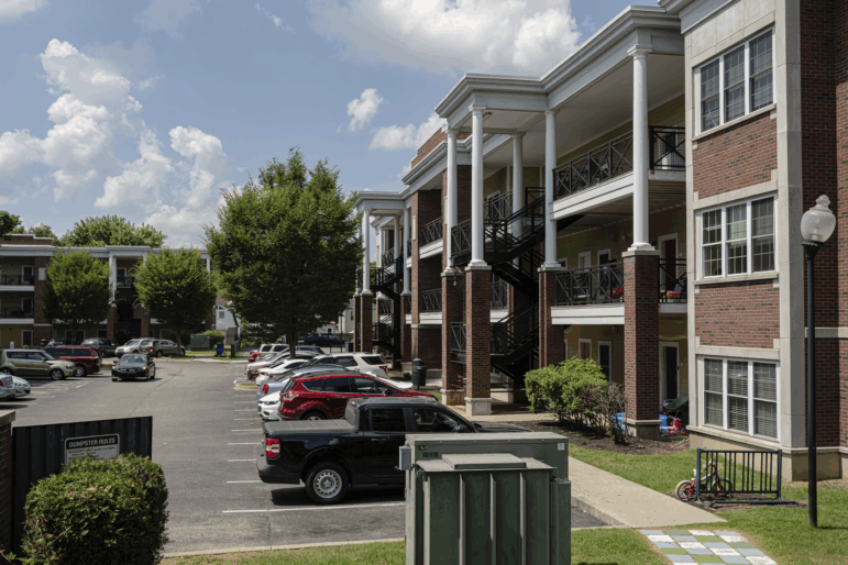 Apartment buildings are seen at the Stoddard Johnston Scholar House, July 11, 2025, in Louisville, Ky.