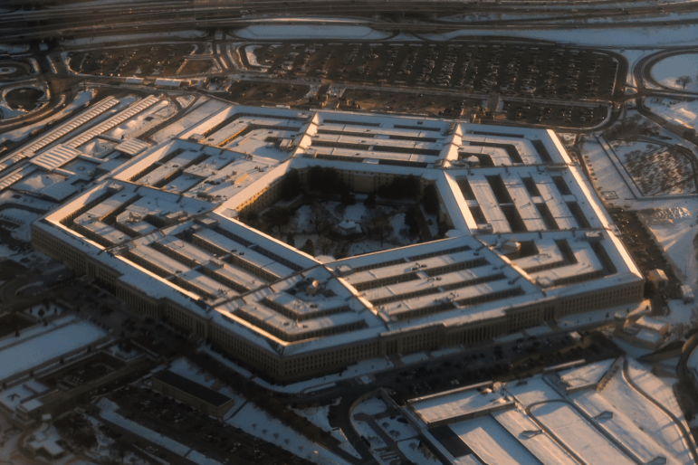 The Pentagon is seen from an airplane, Monday, Feb. 2, 2026, in Washington.