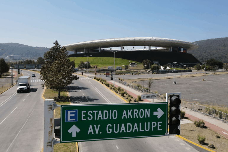 Akron Stadium, a venue for the 2026 FIFA World Cup, stands in Guadalajara, Mexico, Tuesday, Feb. 24, 2026.
