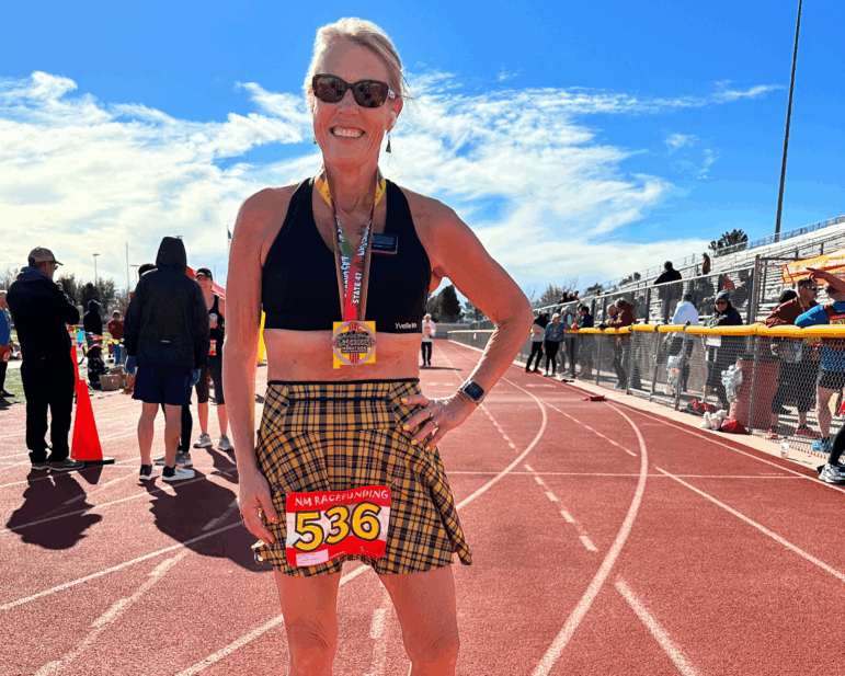 After deciding to try to run a half marathon in all 50 states, Christie Woodard completed one in Las Cruces, N.M. , in 2023. She's working to stay fit and strong since getting bariatric surgery and going on GLP-1
