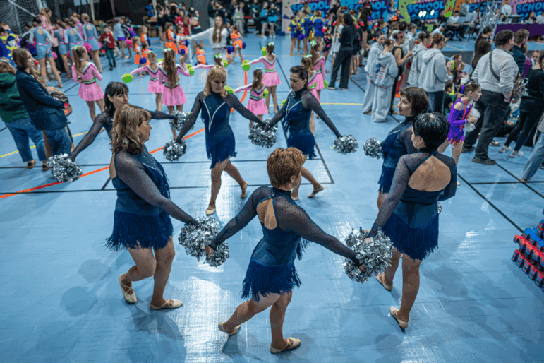 The Sunrise cheerleading team from Kharkiv, Ukraine, competes in the Ukraine Cheer Cup competition in the capital, Kyiv, on Dec. 13, 2025.