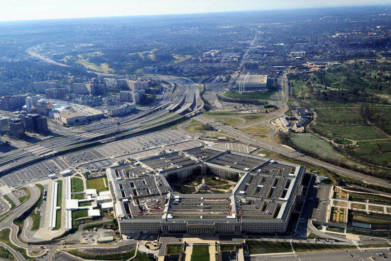 A 2011 file photo of the Pentagon. The Defense Department has threated This picture taken 26 December 2011 shows the Pentagon building in Washington, DC. The Pentagon, which is the headquarters of the United States Department of Defense (DOD), is the world's largest office building by floor area, with about 6,500,000 sq ft (600,000 m2), of which 3,700,000 sq ft (340,000 m2) are used as offices. Approximately 23,000 military and civilian employees and about 3,000 non-defense support personnel work in the Pentagon. AFP PHOTO (Photo by STAFF / AFP) (Photo by STAFF/AFP via Getty Images)
