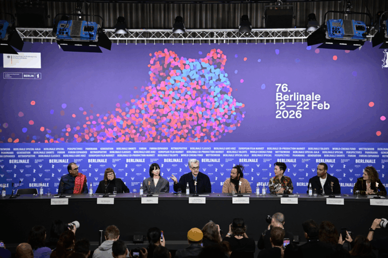 The Berlinale's international jury at a press conference on the festival's opening day on Feb. 12 The jury fielded questions about Gaza and, more broadly, about politics and film.