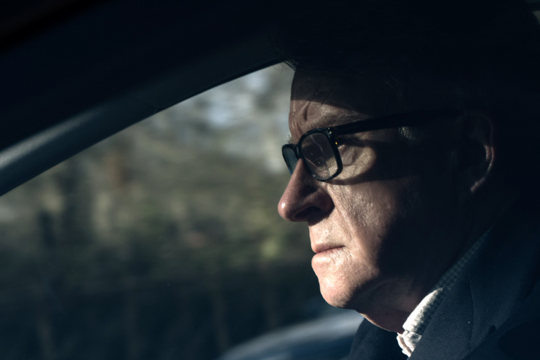 Former U.K. Ambassador to the United States Peter Mandelson drives away from his residence in central London on Feb. 14.