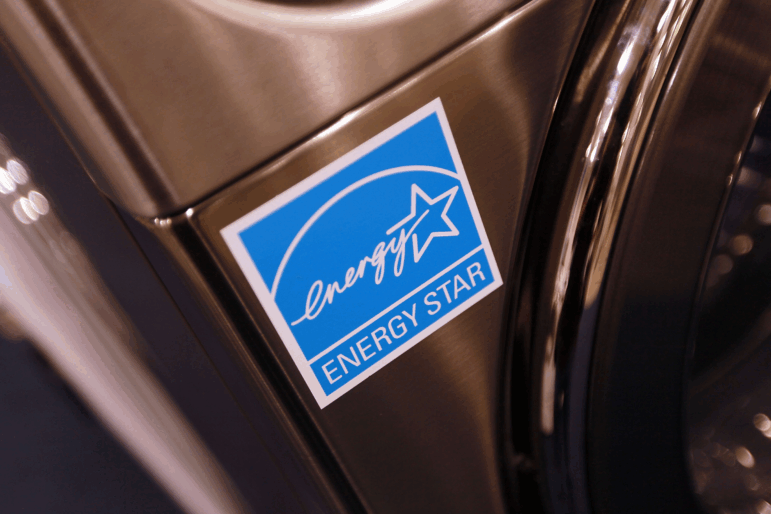 The Environmental Protection Agency awards the blue and white Energy Star logo to the most efficient appliances.
