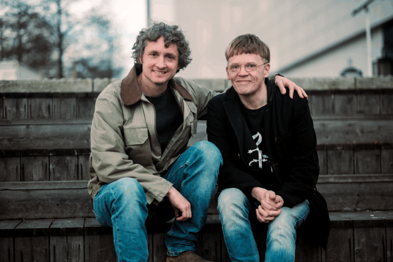Violinist and conductor Pekka Kuusisto and Sam Amidon.