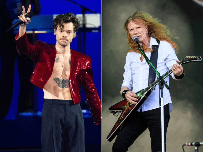 Harry Styles (left) and Dave Mustaine of Megadeth