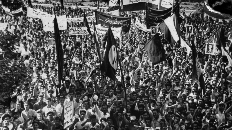 A demonstration in July 1953 in Tehran, in support of Prime Minister Mohammad Mosaddegh. The elected prime minister was overthrown in a coup orchestrated by the CIA and British intelligence.