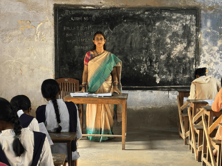 Joyeeta Banerjee in her classroom in India.